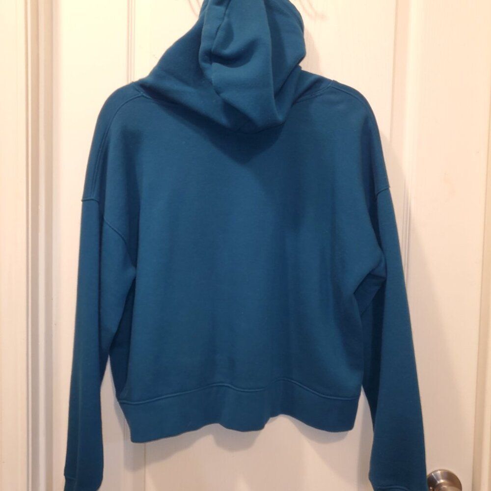 Dark Teal soft fleece cropped hoodie XXL - Picture 2 of 4